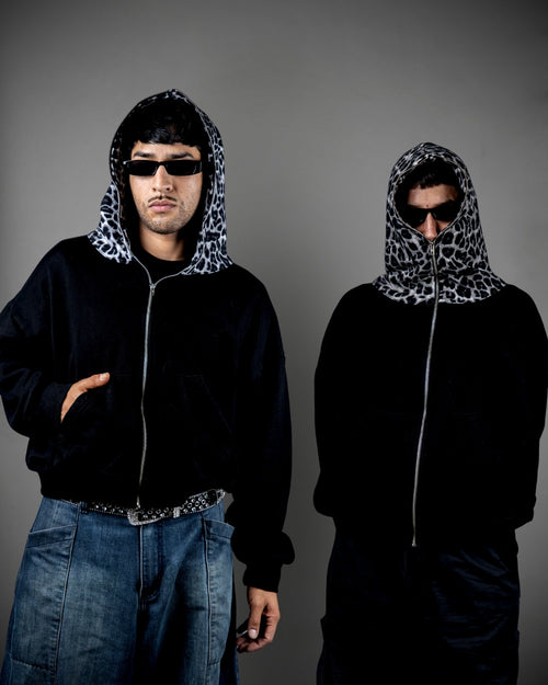 Full Zip Hoodie Leopardo