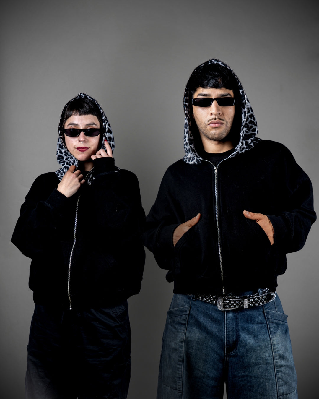 Full Zip Hoodie Leopardo