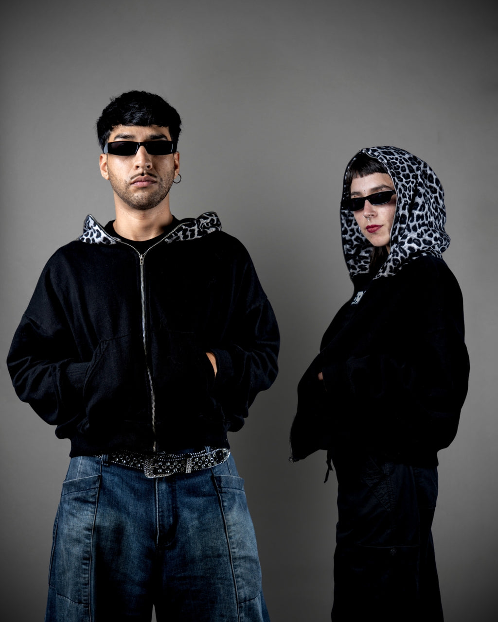 Full Zip Hoodie Leopardo